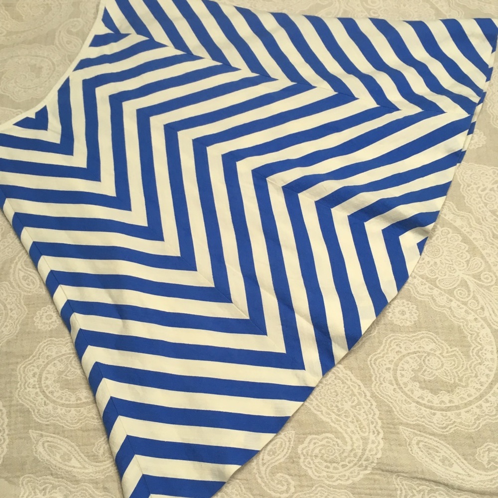Blue and white chevron pattern a-line skirt